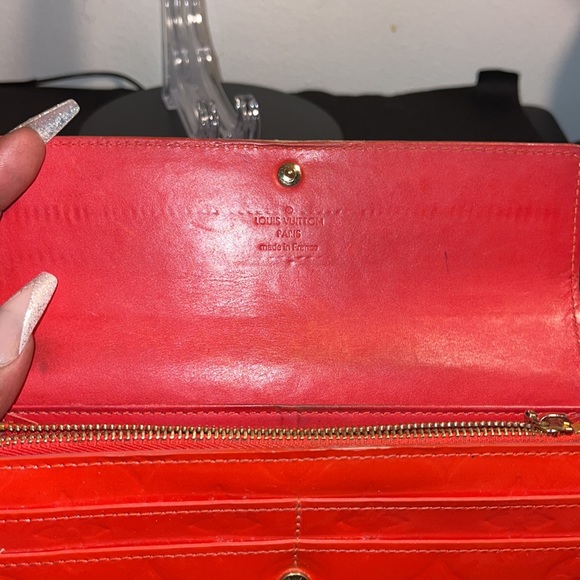 🔥🌝 ❌❌SOLD❌❌VINTAGE EUC LOUIS VUITTON VERNIS SARAH CORAL WALLET - Picture 6 of 12